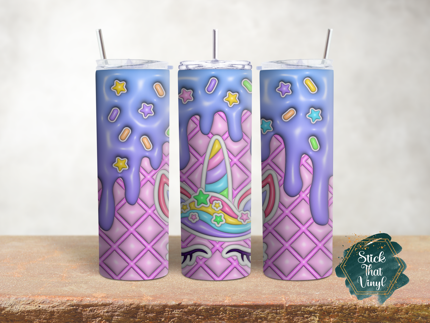 Unicorn Inflated Design 4 20oz Tumbler Wrap