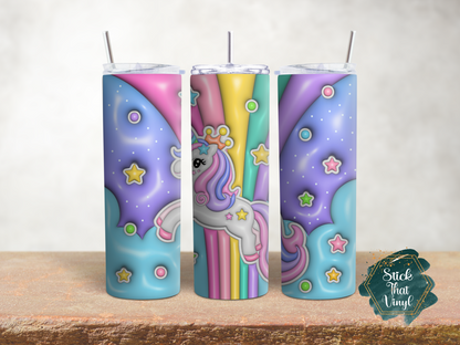 Unicorn Inflated Design 1 20oz Tumbler Sublimation Wrap