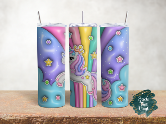 Unicorn Inflated Design 1 20oz Tumbler Wrap