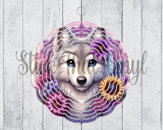 Mandala Wolf Wind Spinner Sublimation Transfer