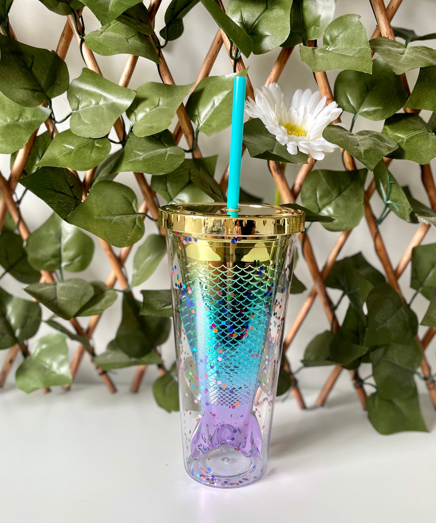 gold blue and purple ombre mermaid tumbler from stick that vinyl australian vinyl supplier