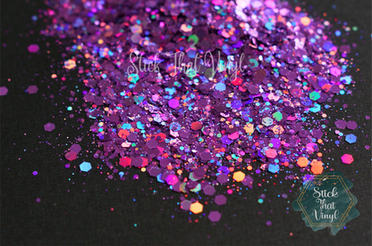 Purple Dragon Heart Chunky Glitter from stick that vinyl australian vinyl supplier