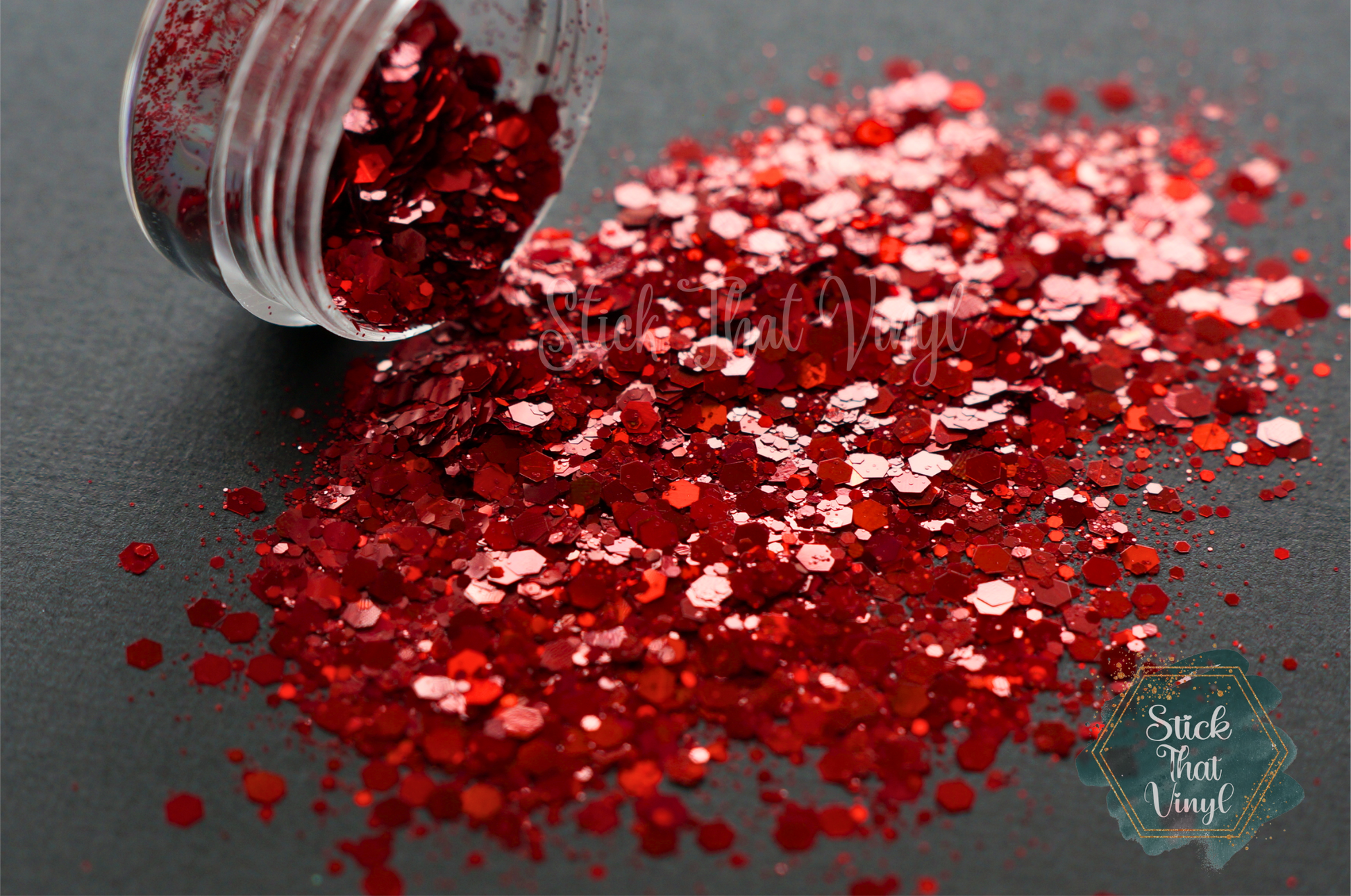 Rubilicious Red Chunky Glitter from stick that vinyl australian vinyl supplier