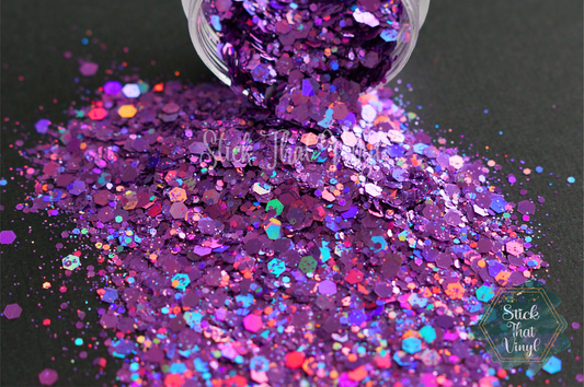 Purple Dragon Heart Chunky Glitter from stick that vinyl australian vinyl supplier