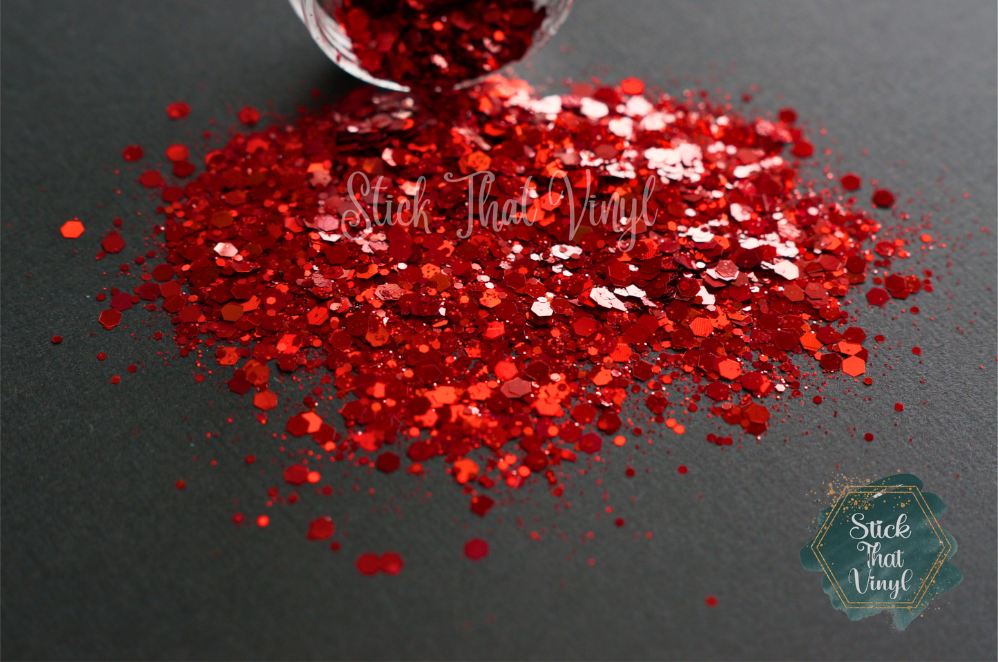 Rubilicious Red Chunky Glitter from stick that vinyl australian vinyl supplier