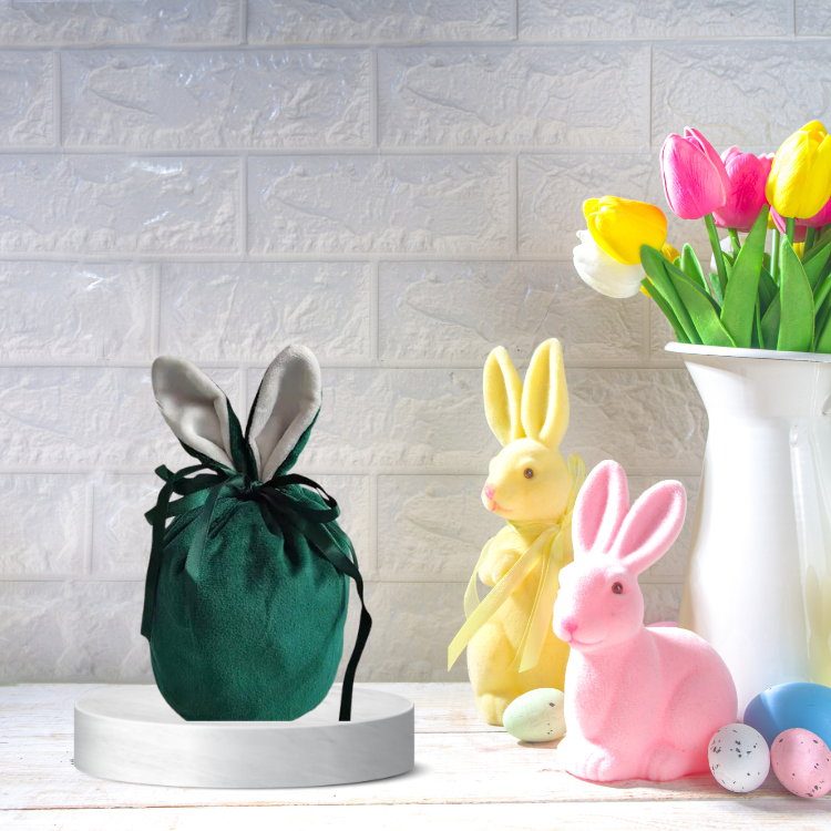 easter bunny velvet bag dark green from stick that vinyl australian vinyl supplier