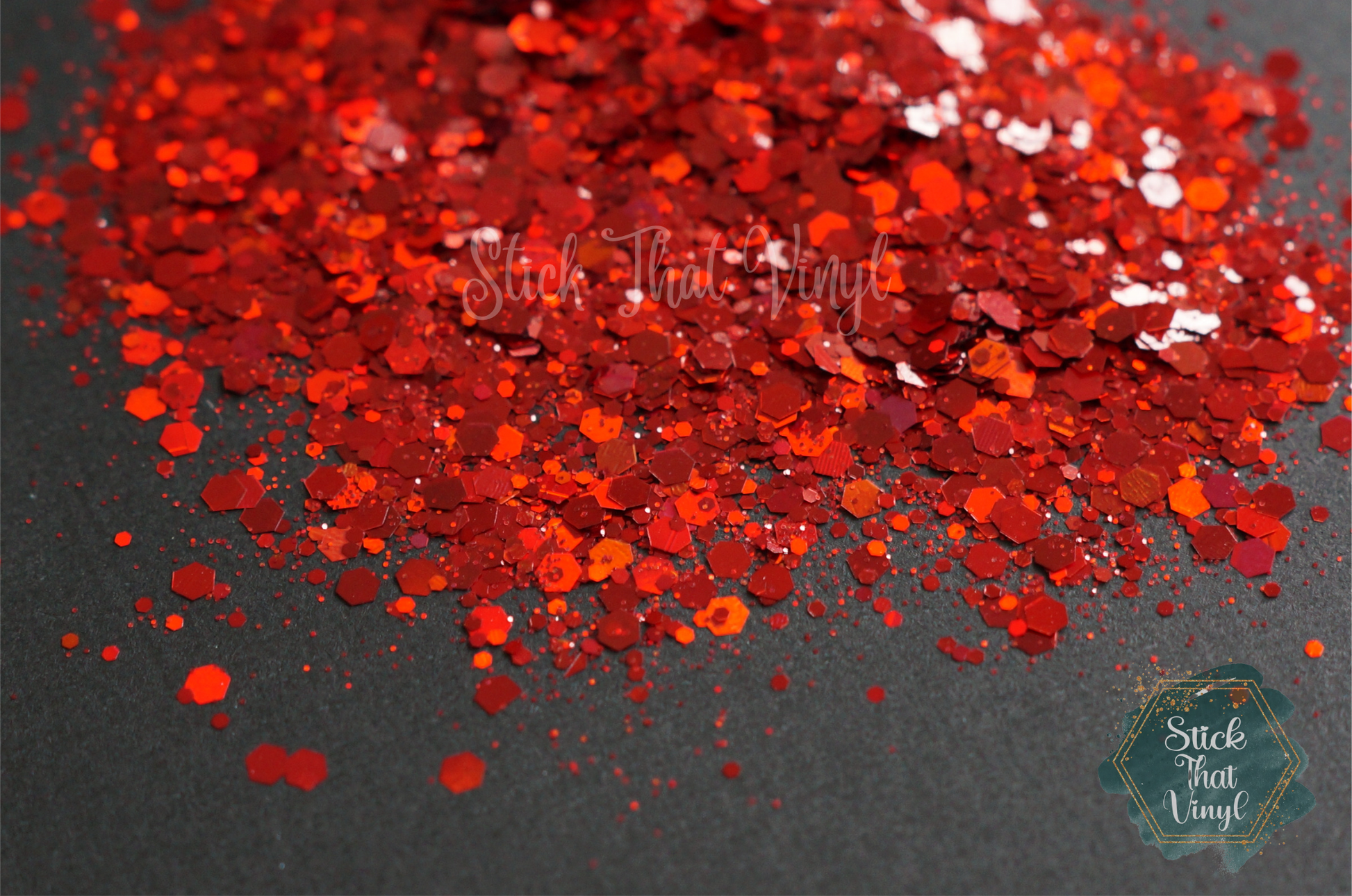 Rubilicious Red Chunky Glitter from stick that vinyl australian vinyl supplier