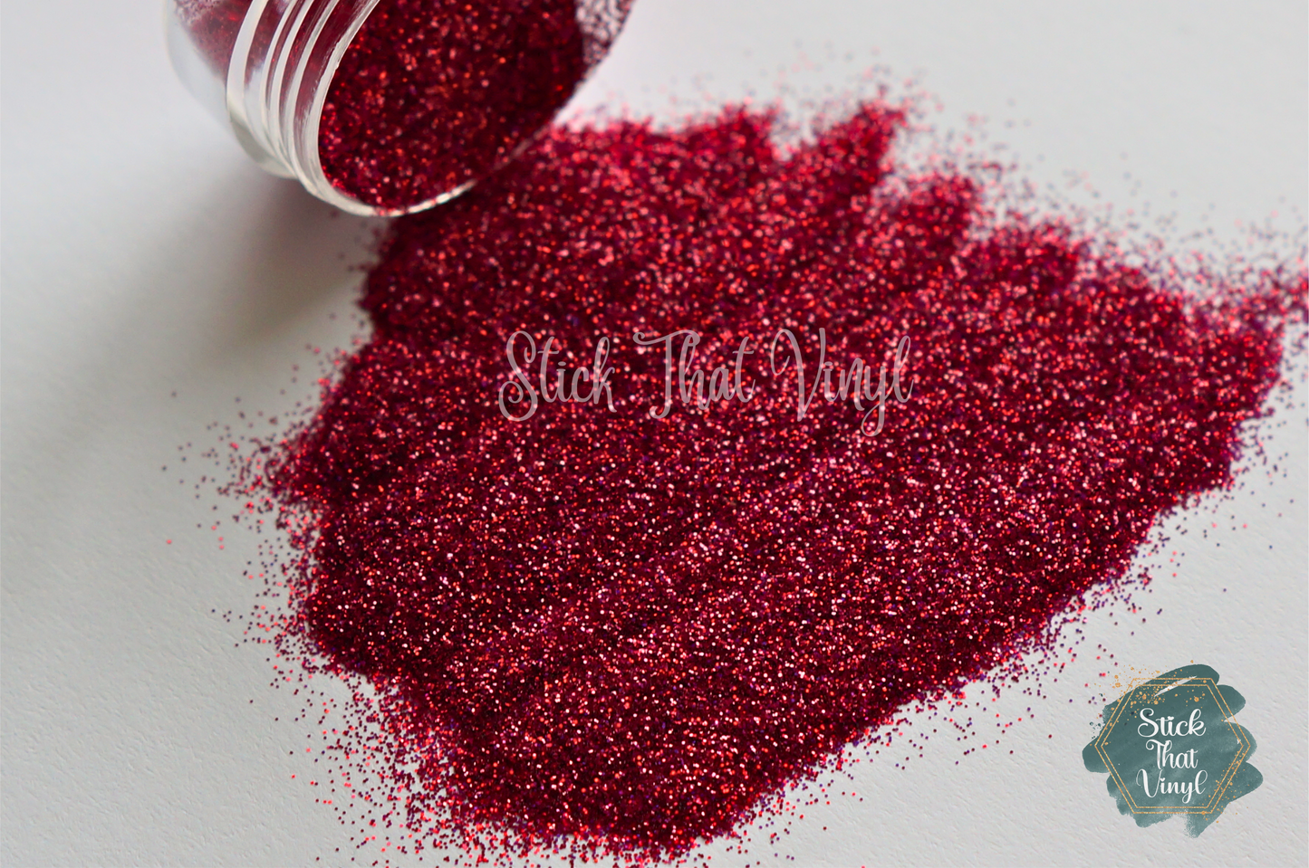 Reaping Carolina Red Fine Glitter from stick that vinyl australian vinyl supplier