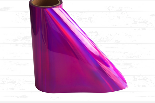 Holographic Chrome Purple Pink Heat Transfer